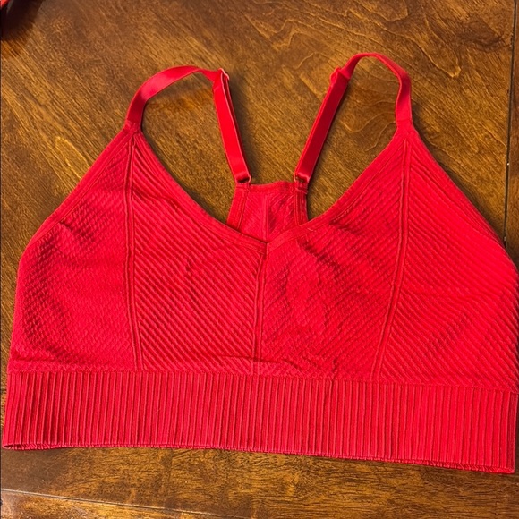 PINK Red Seamless Ribbed Bra - Picture 1 of 3
